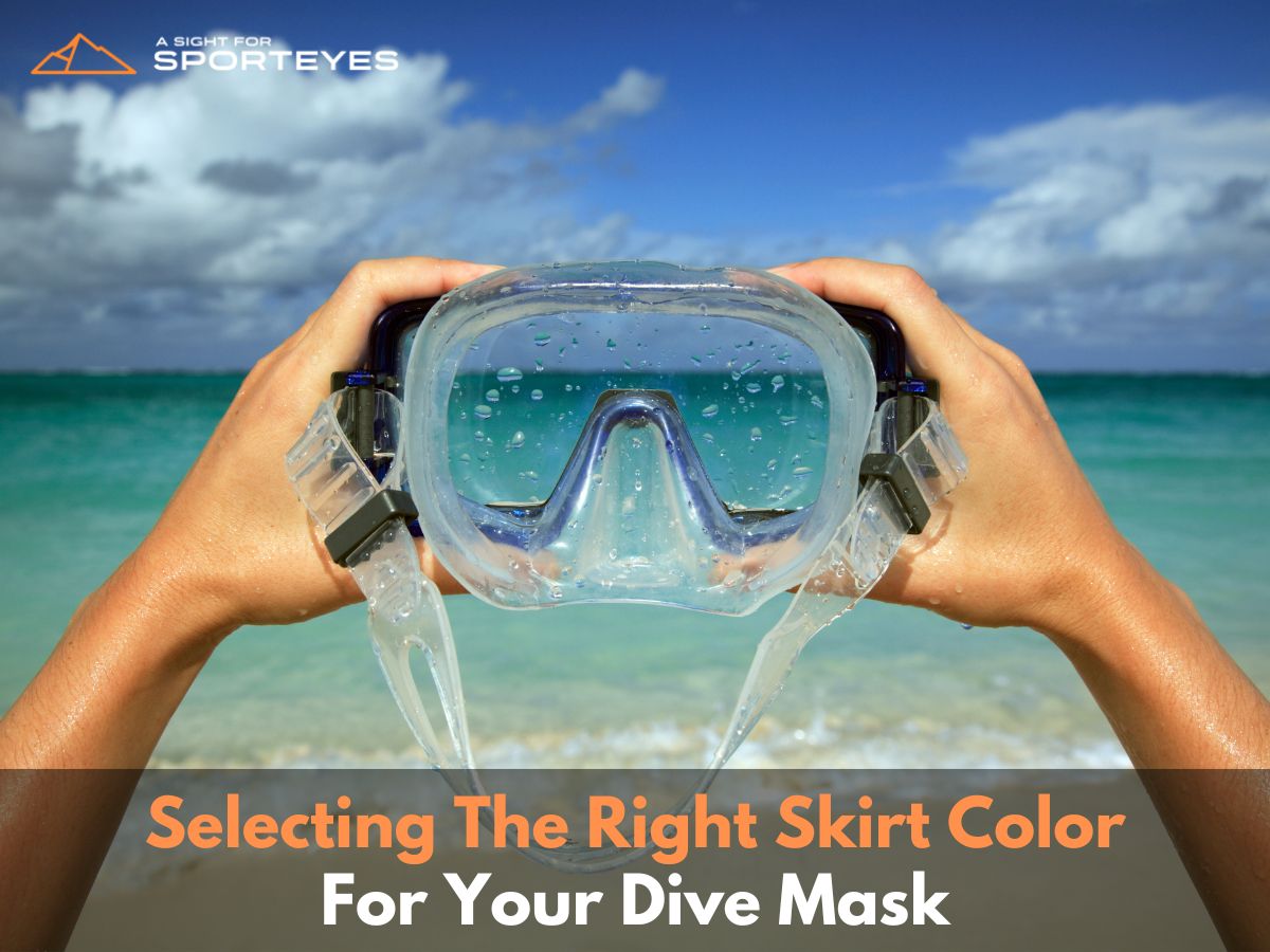  person holding scuba dive mask with both hands