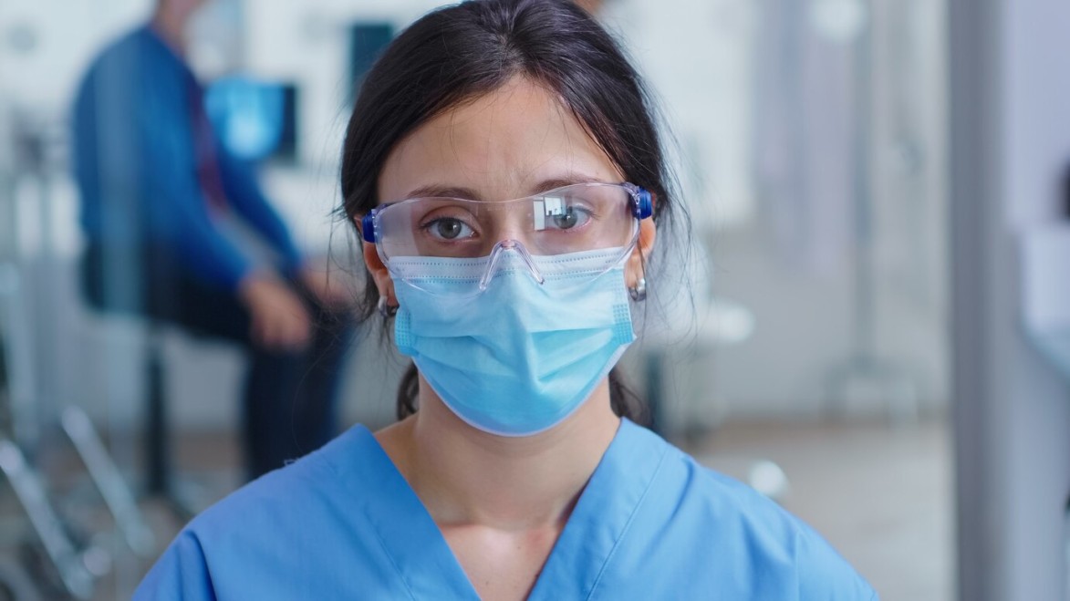 Healthcare Workers with Safety Eyewear