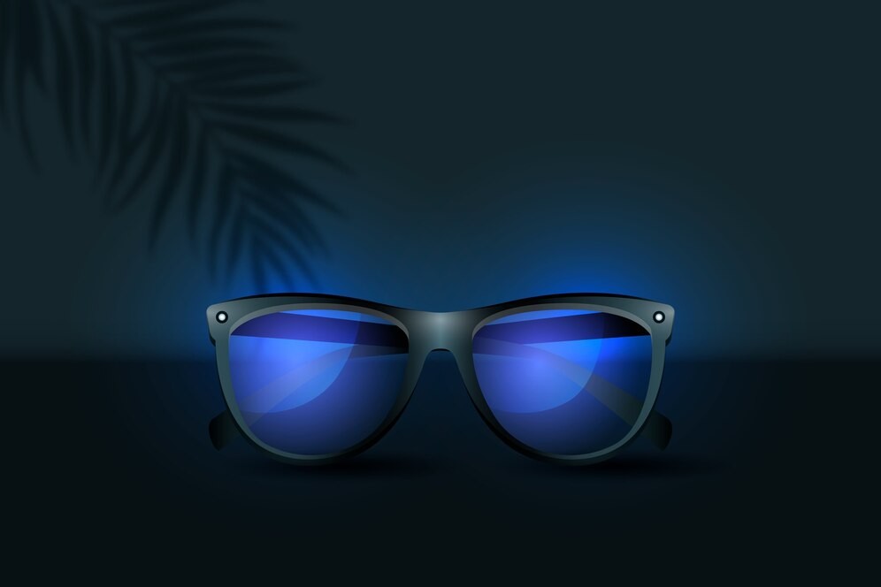 A pair of blue glasses