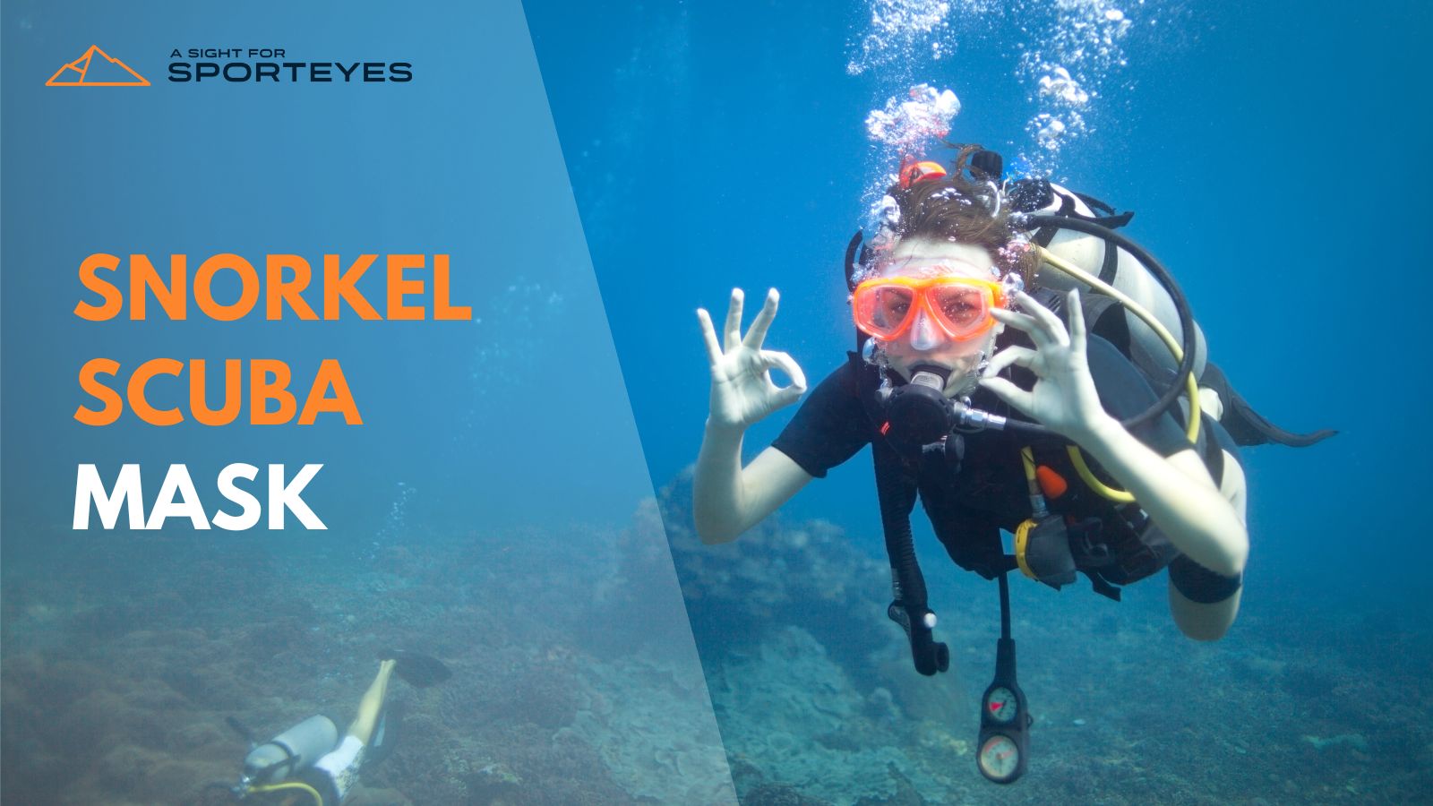 a person wearing scuba mask underwater