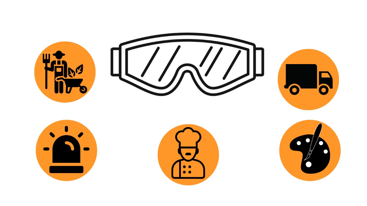 Common industries that may need protective eyewear